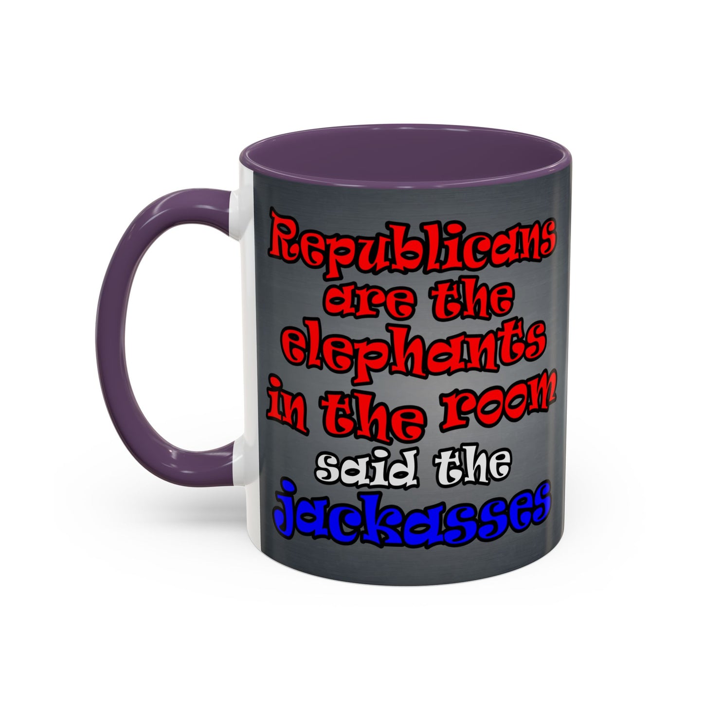 donkeys and elephants - Accent Mug (grey-light grey)