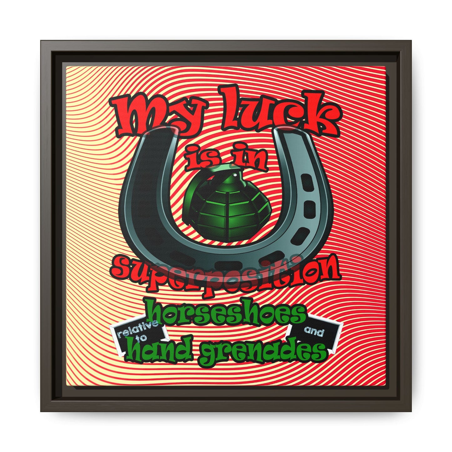 my luck - framed canvas art (yellow-orange wave)
