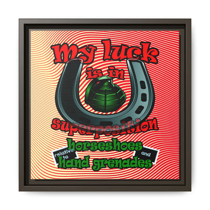 my luck - framed canvas art (yellow-orange wave)