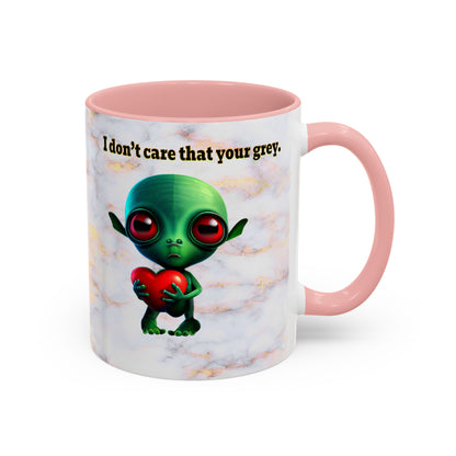 I don't care that your grey - Accent Mug (white marble)