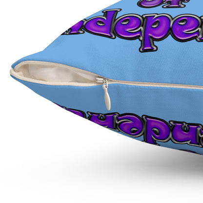 declaration of the independents - Spun Polyester Square Pillow - (light blue)