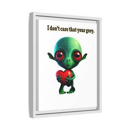 I don't care that your grey - framed canvas art (white)