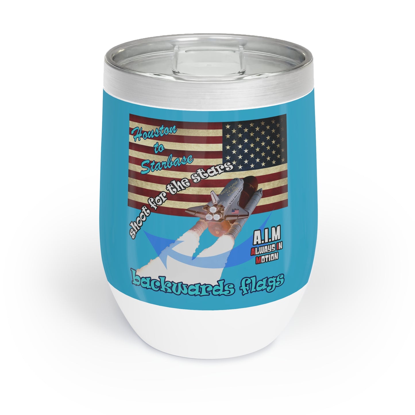 shoot for the stars - Chill Wine Tumbler (turquoise)