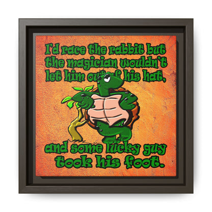 turtle race - framed canvas art (burnt orange)