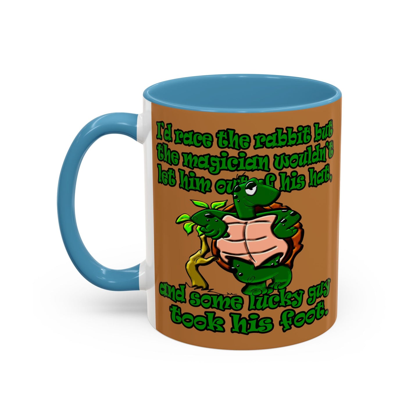 turtle race - Accent Mug (light brown)