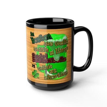 celtics logo - Black Mug (butterscotch wood finish)