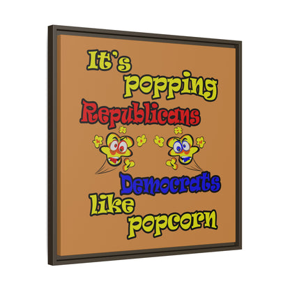 popping like popcorn - framed canvas art (light brown)