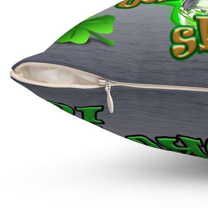 celtics logo - Spun Polyester Square Pillow - (brushed nickel)