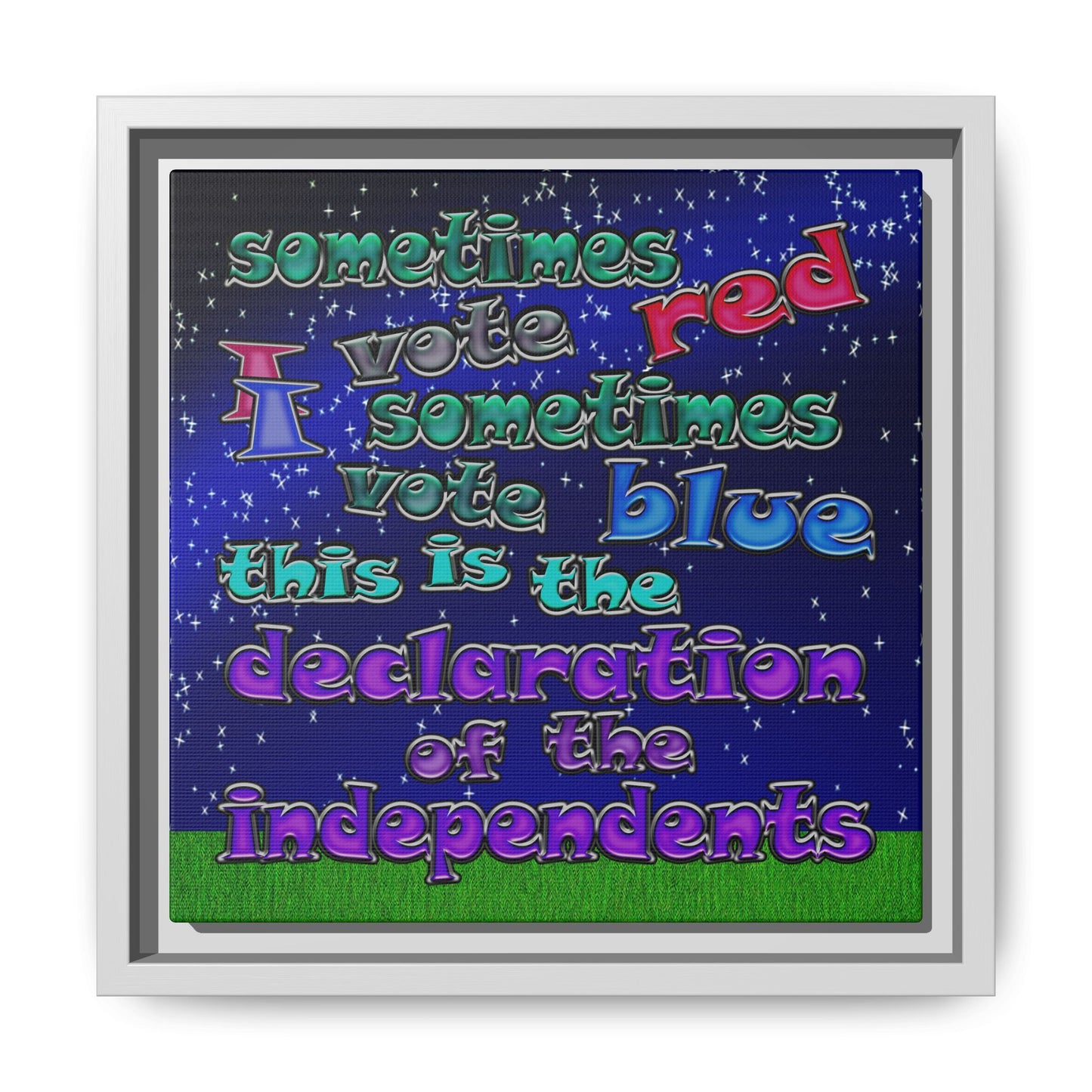 declaration of the independents - framed canvas art ('snoops' background)