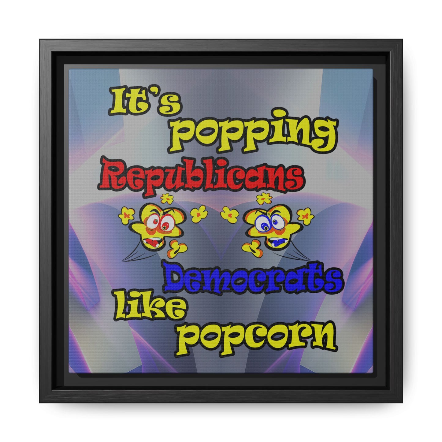popping like popcorn - framed canvas art (grey-pink wave)