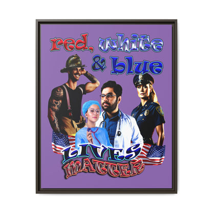 rw&b lives matter - framed canvas art (light purple)