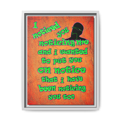 noticed you noticing - framed canvas art (burnt orange)