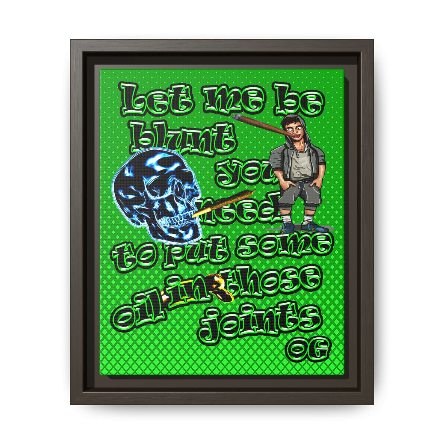 og - framed canvas art (logo green)