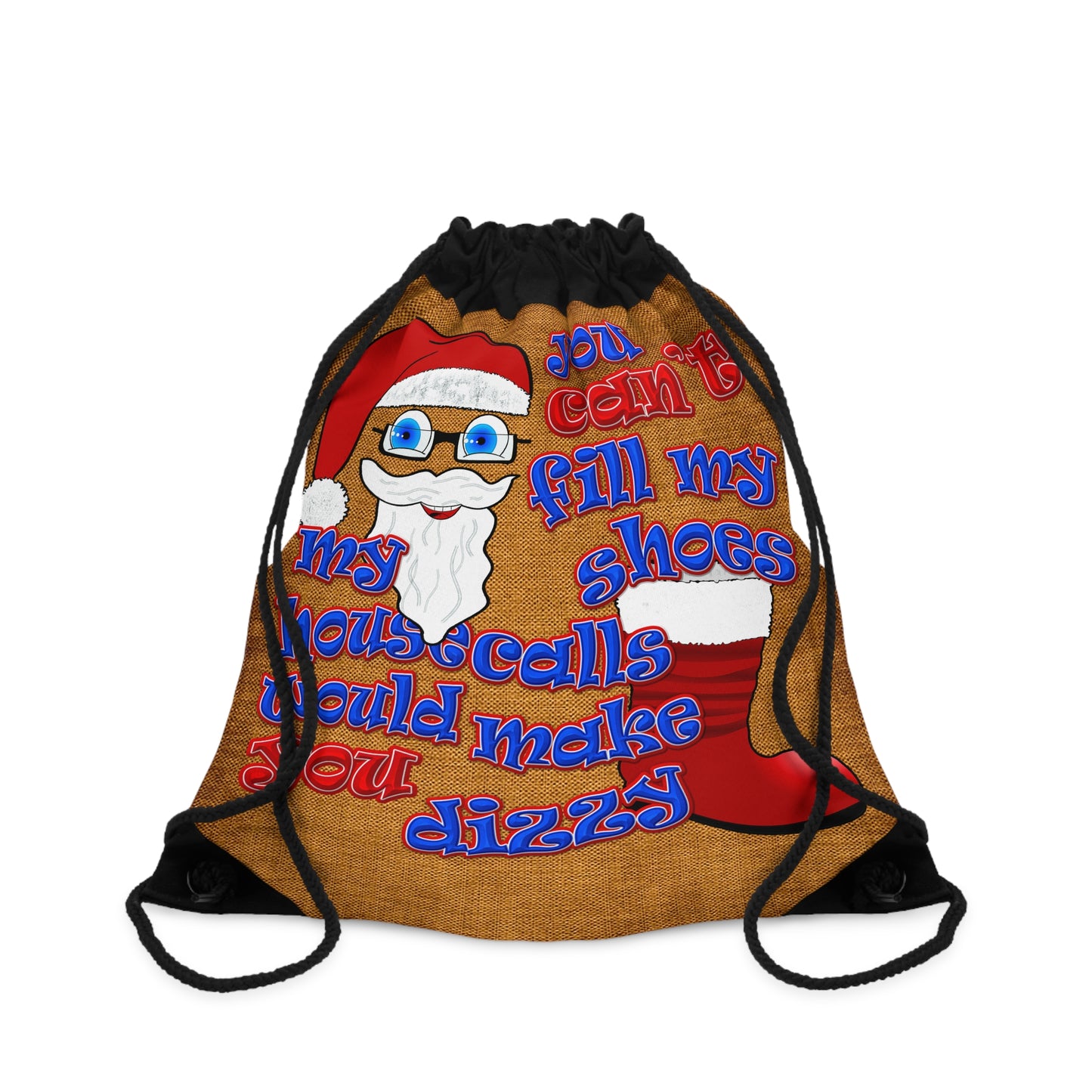 santa's shoes - Drawstring Bag (dichromatic brown papyrus)