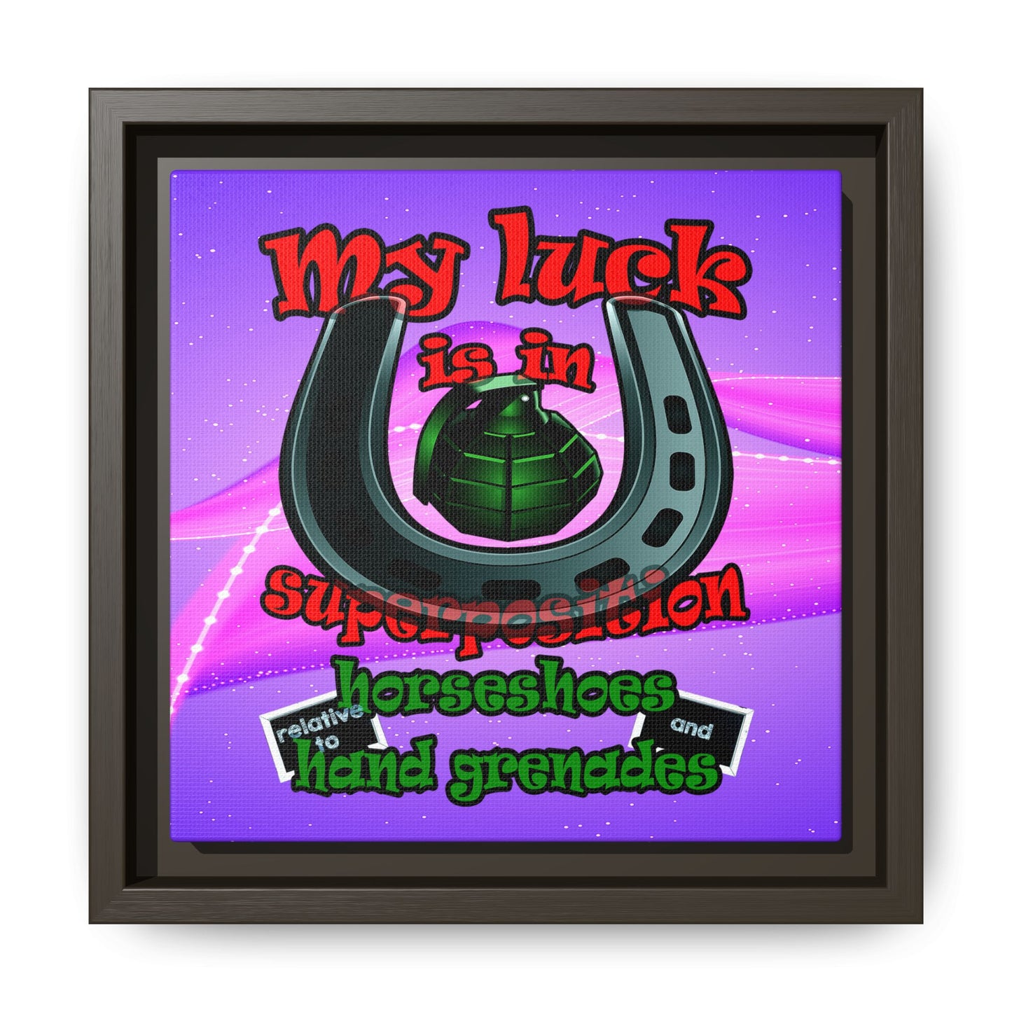 my luck - framed canvas art (purple-pink wave)