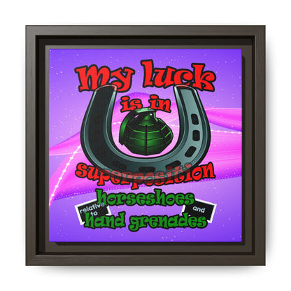 my luck - framed canvas art (purple-pink wave)