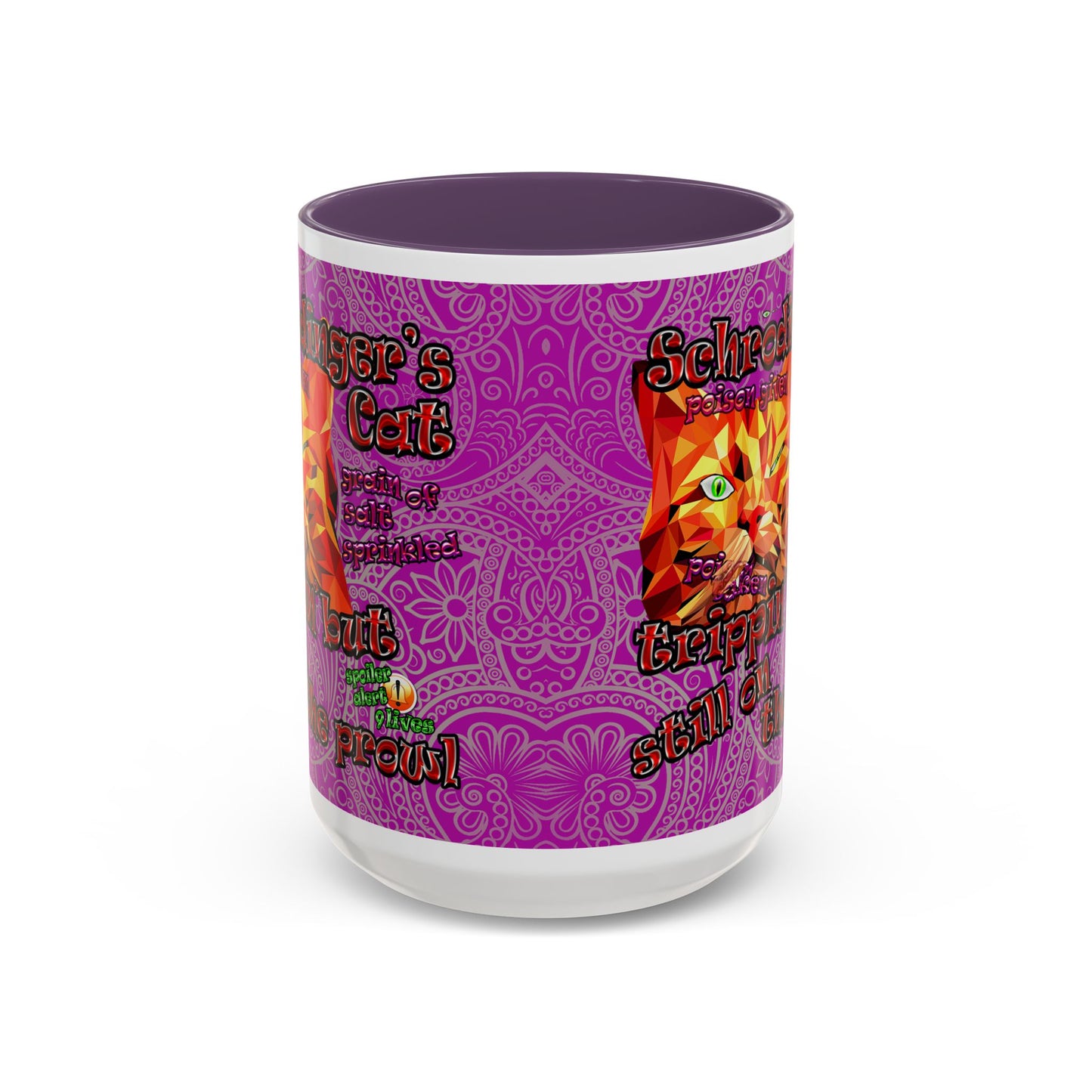 schrodinger's cat - Accent Mug (pink swirl)