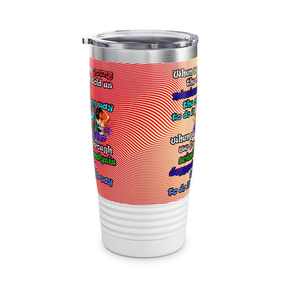 doggystyle - Ringneck Tumbler, 20oz (yellow-orange wave)