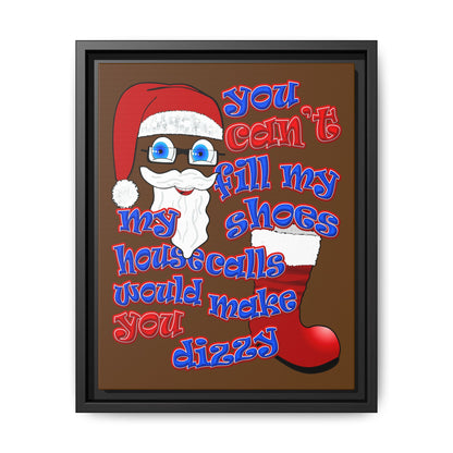 santa's shoes - framed canvas art (brown)