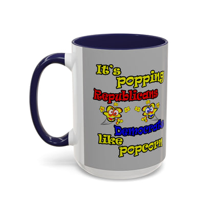 popping like popcorn - Accent Mug (light grey)