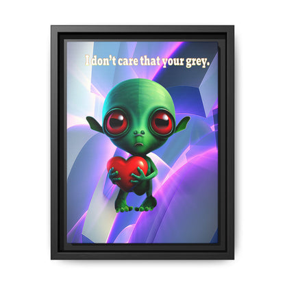 I don't care that your grey - framed canvas art (grey-pink wave)