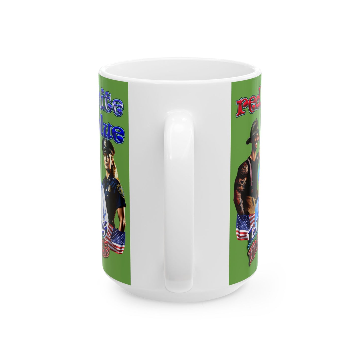 rw&b lives matter - White Mug (green)