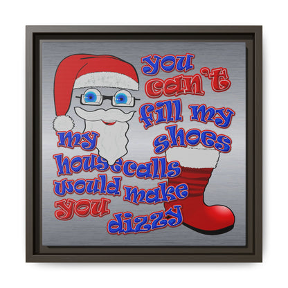 santa's shoes - framed canvas art (brushed nickel)