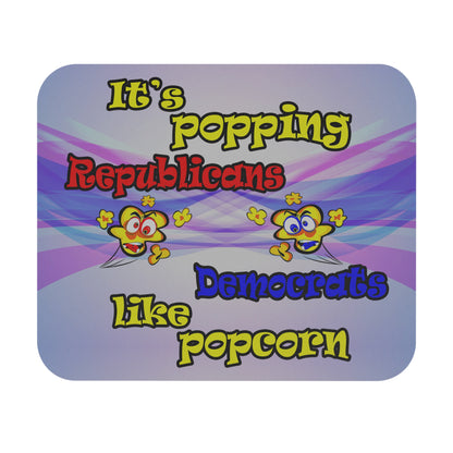 popping like popcorn - Mouse Pad (Rectangle) (light blue-pink wave)