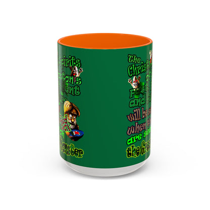 christmas spirits of boston - Accent Mug (dark green)