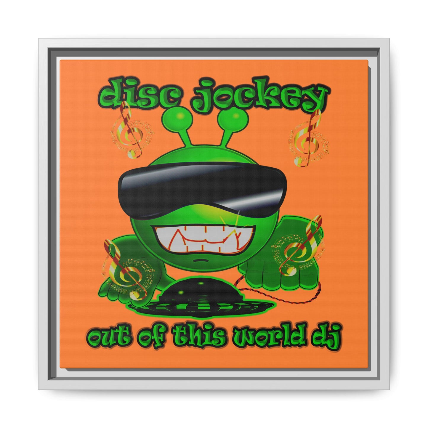 disc jockey - framed canvas art (crusta)