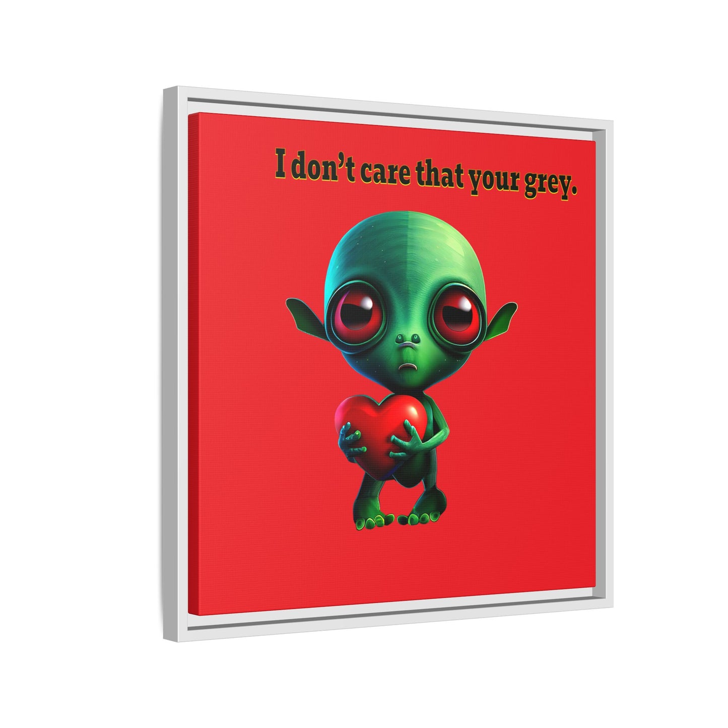 I don't care that your grey - framed canvas art (red)