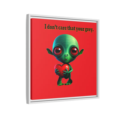 I don't care that your grey - framed canvas art (red)