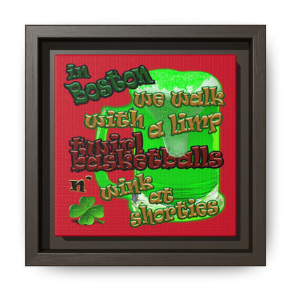 celtics logo - framed canvas art (dark red)