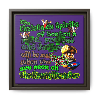 christmas spirits of boston - framed canvas art (purple)