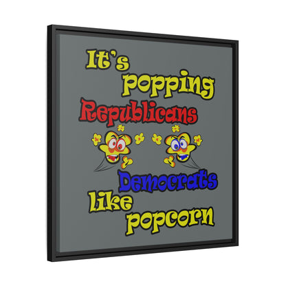 popping like popcorn - framed canvas art (dark grey)