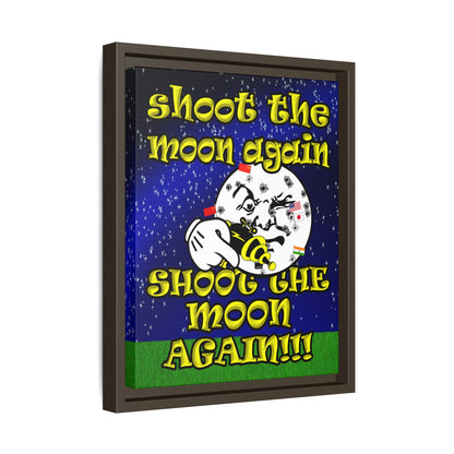shoot the moon again - framed canvas art ('snoops' background)