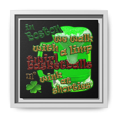 celtics logo - framed canvas art (black)
