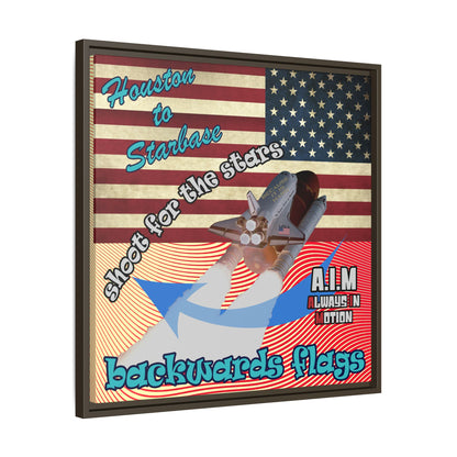 shoot for the stars - framed canvas art (yellow-orange wave)