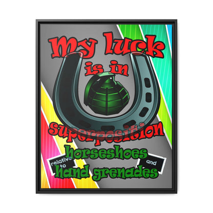 my luck - framed canvas art (rainbow split)