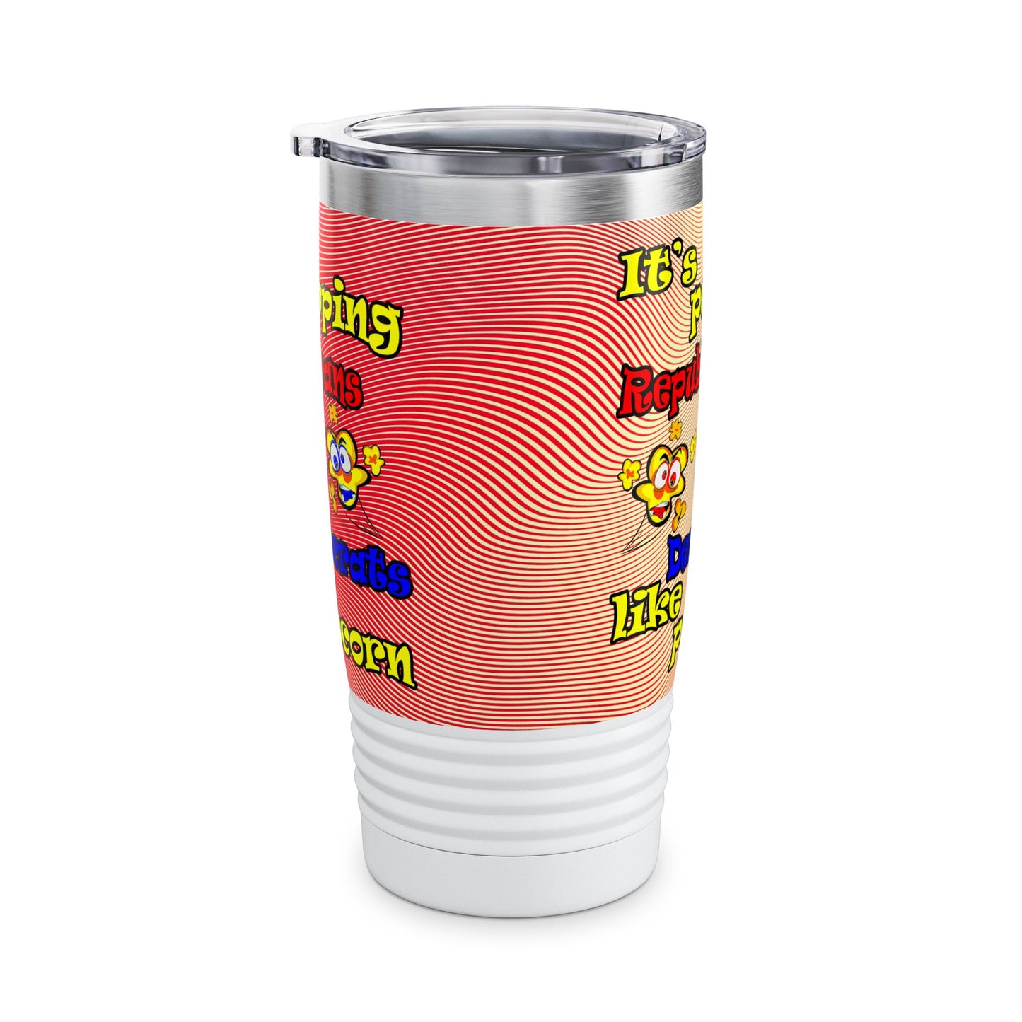 popping like popcorn - Ringneck Tumbler, 20oz (yellow-orange wave)