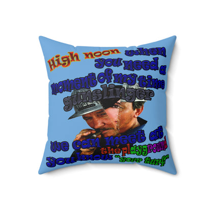 high noon - Faux Suede Square Pillow - (light blue)