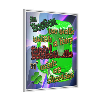 celtics logo - framed canvas art (grey-pink wave)