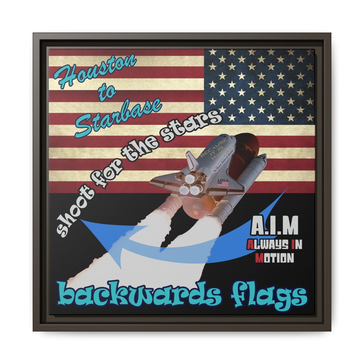 shoot for the stars - framed canvas art (black)