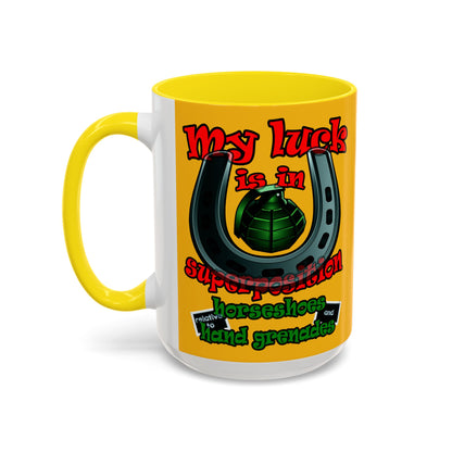 my luck - Accent Mug (yellow)