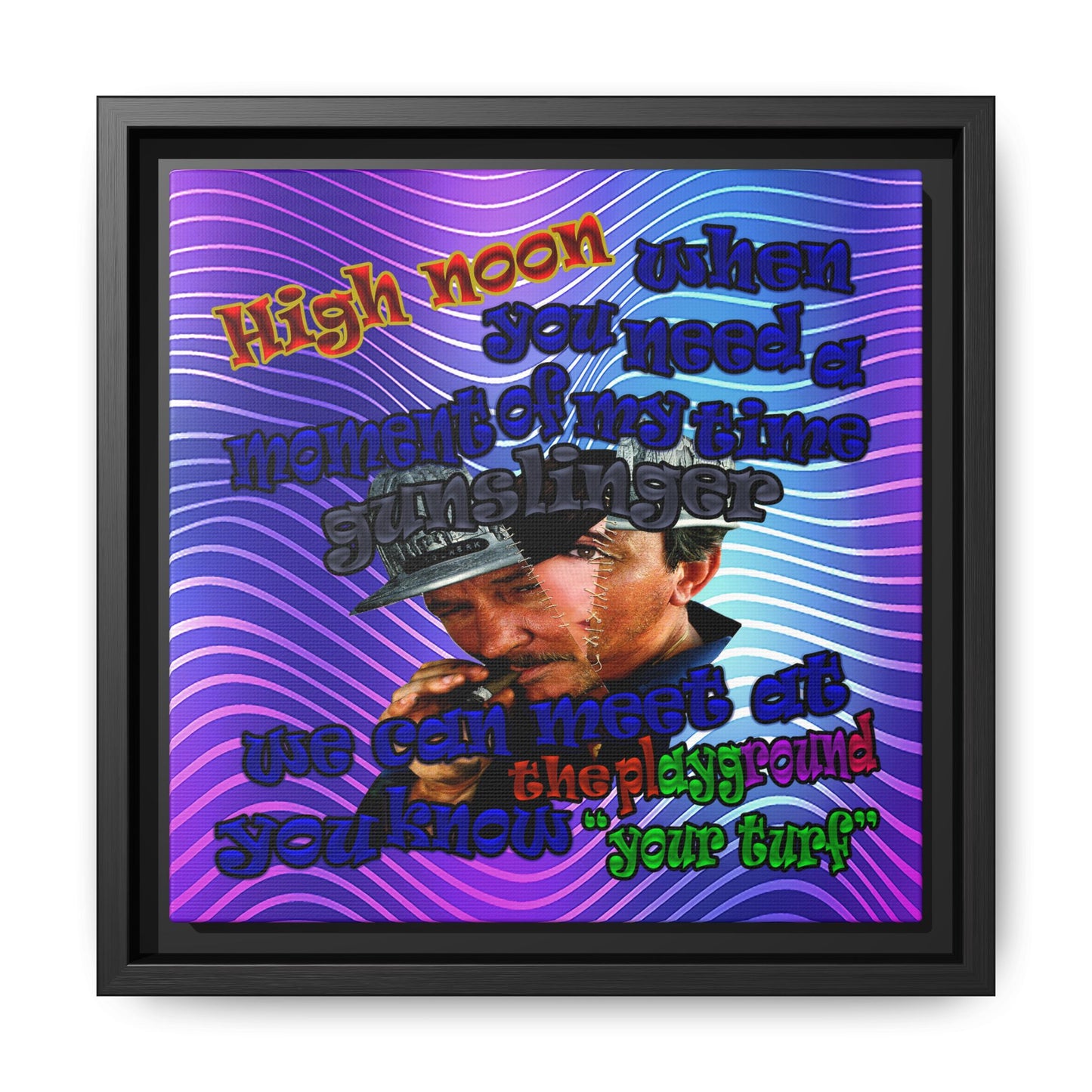 high noon - framed canvas art (purple wave)