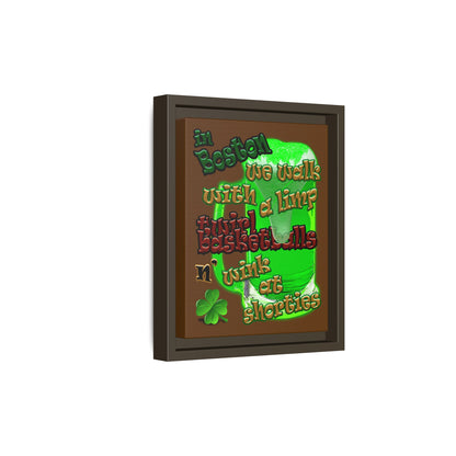 celtics logo - framed canvas art (brown)