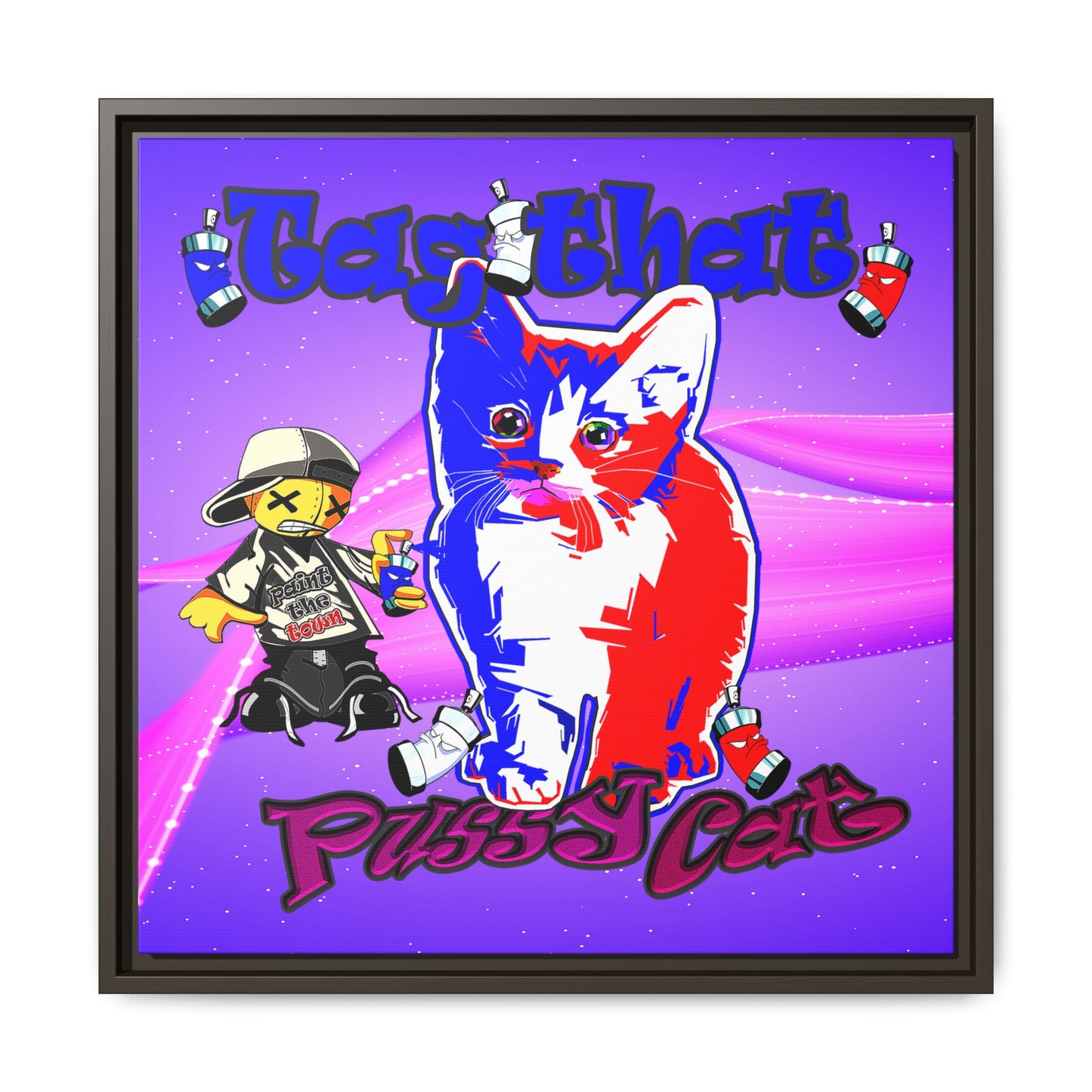 tag that - framed canvas art (purple-pink wave)