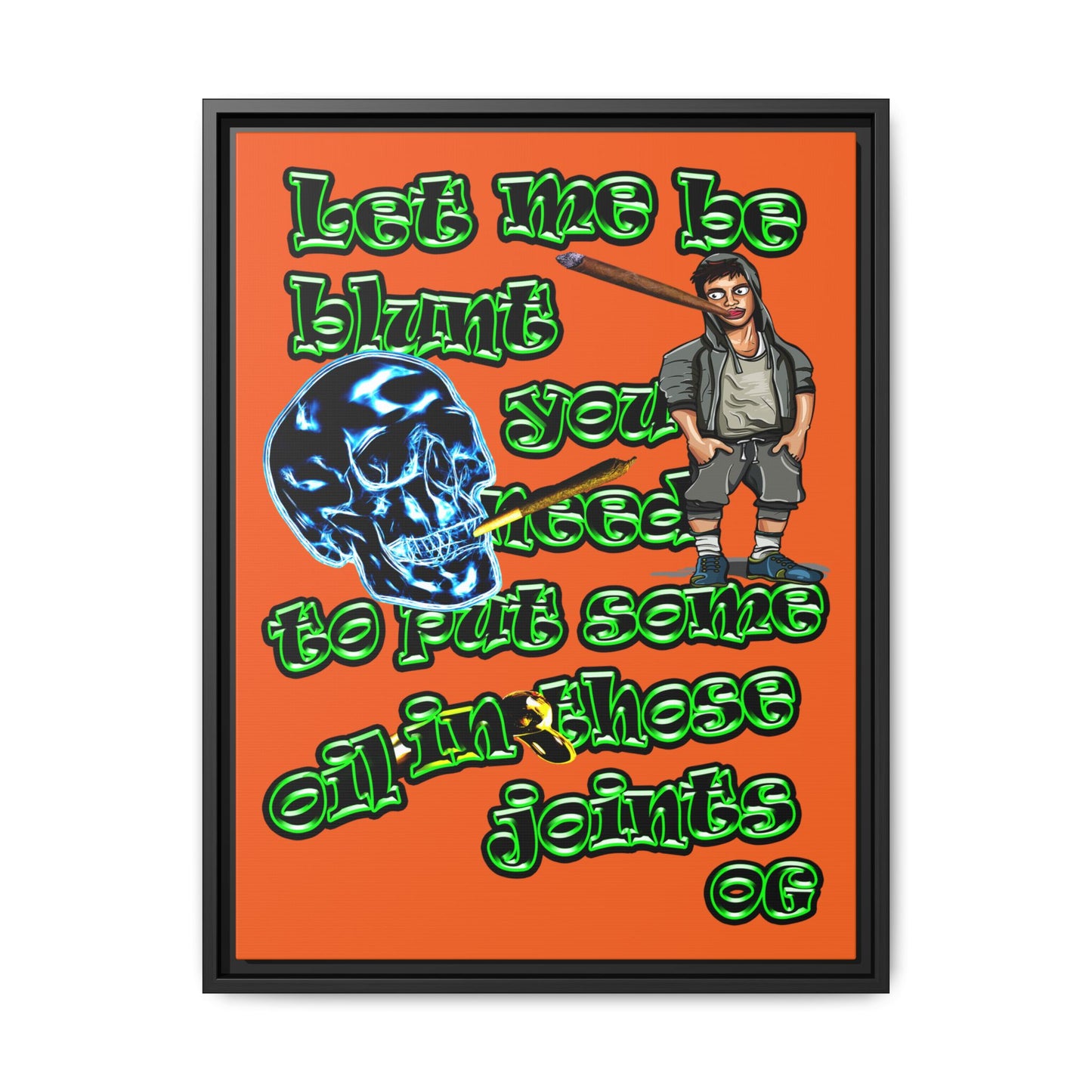 og - framed canvas art (orange)