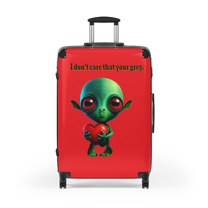 I don't care that your grey - Suitcase (red)