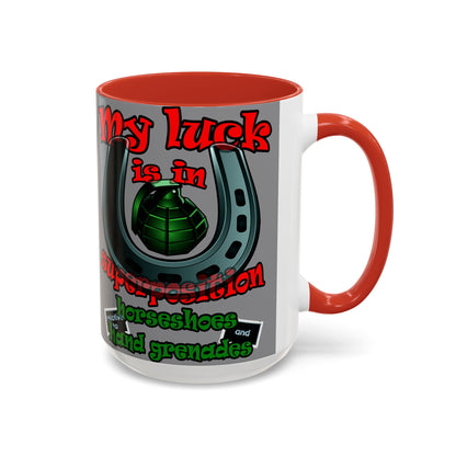my luck - Accent Mug (grey)